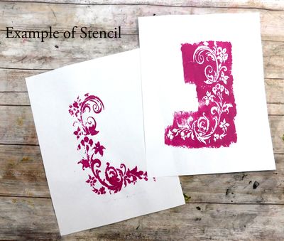 Floral Corner 1 stencil 5x8