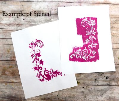 Floral Corner 1 stencil 9x12