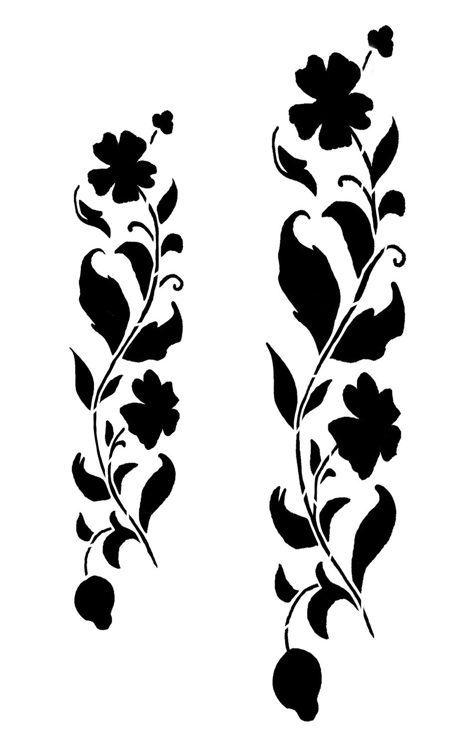 Floral Vines stencil 5x8