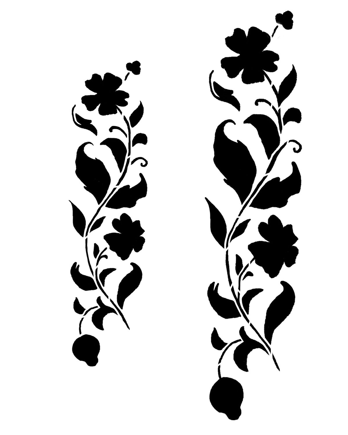 Floral Vines stencil 8x10