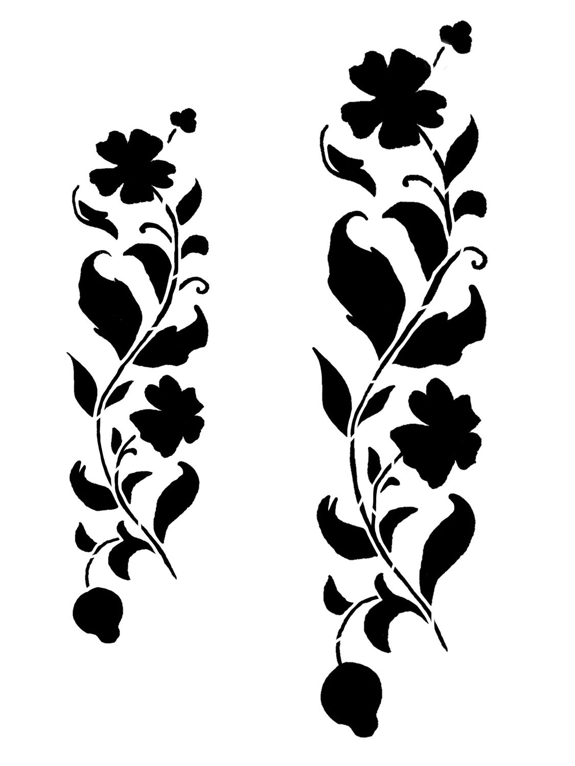 Floral Vines stencil 9x12