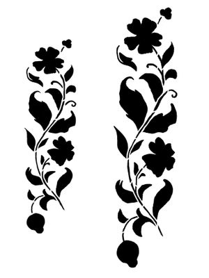 Floral Vines stencil 9x12