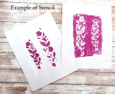 Floral Vines stencil 9x12