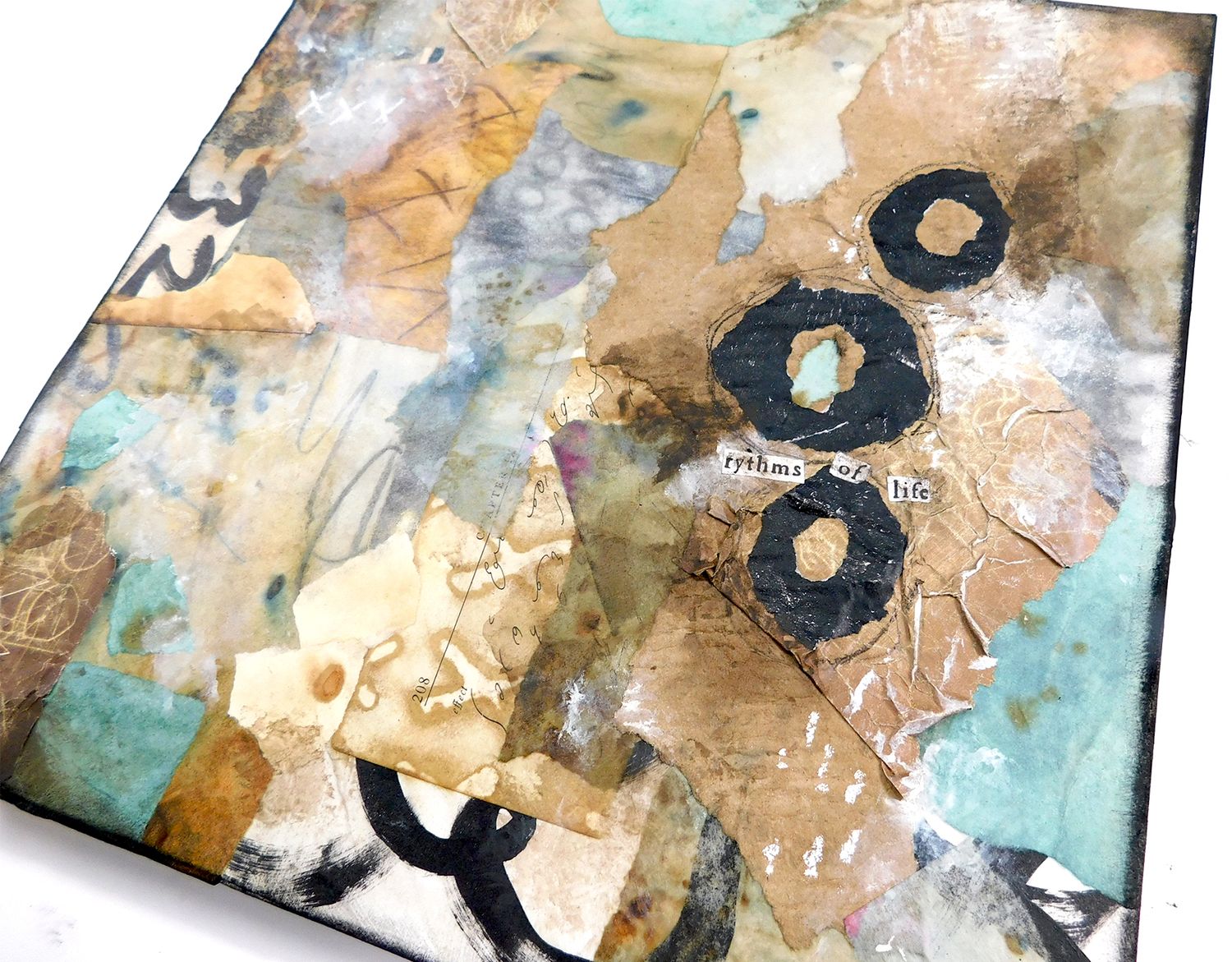 "Rythm of Life" 12x12 mixed media original on birch wood