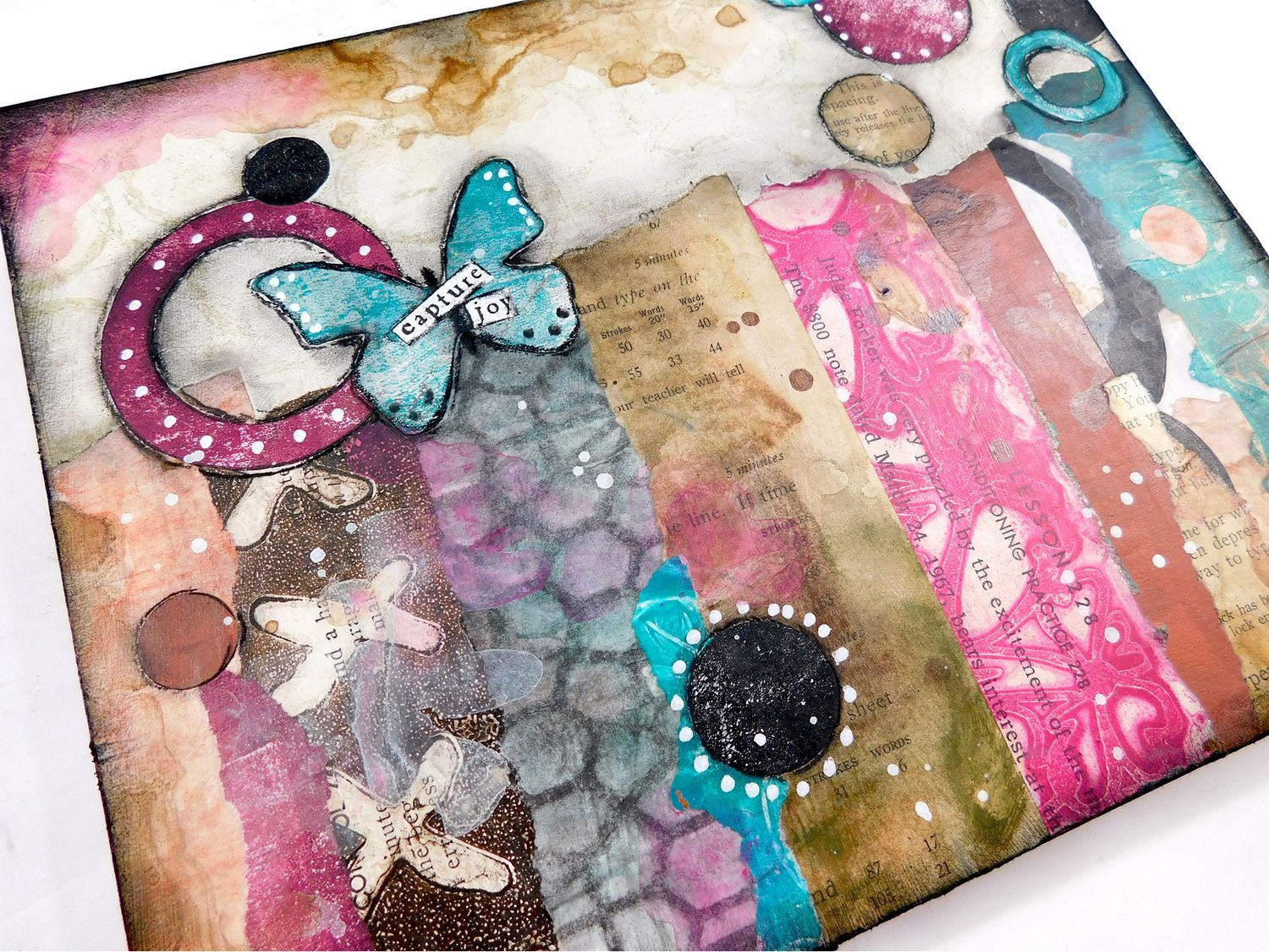 "Capture Joy" mixed media abstract 8x10 original