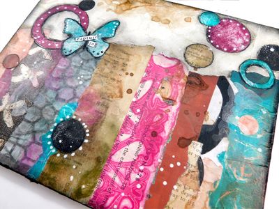 "Capture Joy" mixed media abstract 10x8 original