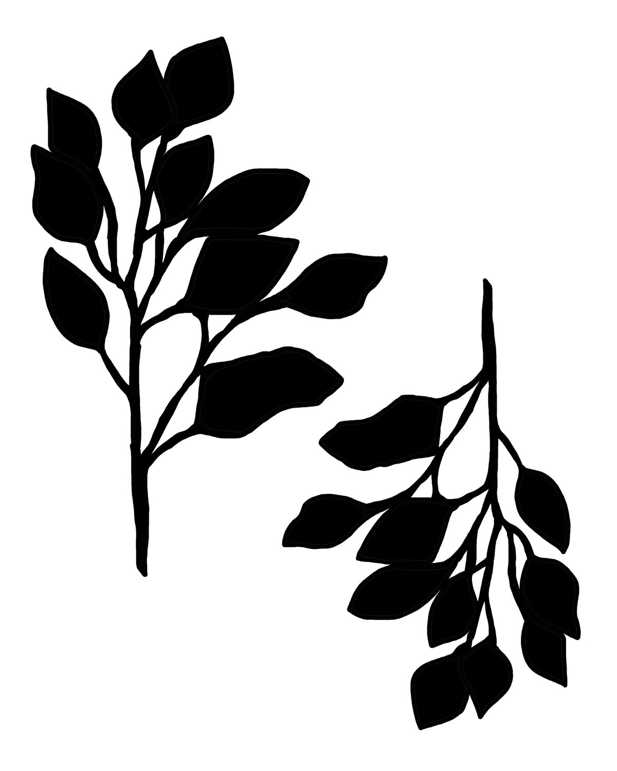 Branches and Leaves Stencil 8x10