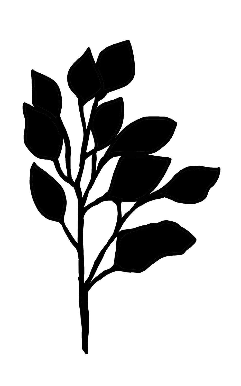 Branches and Leaves stencil 5x8