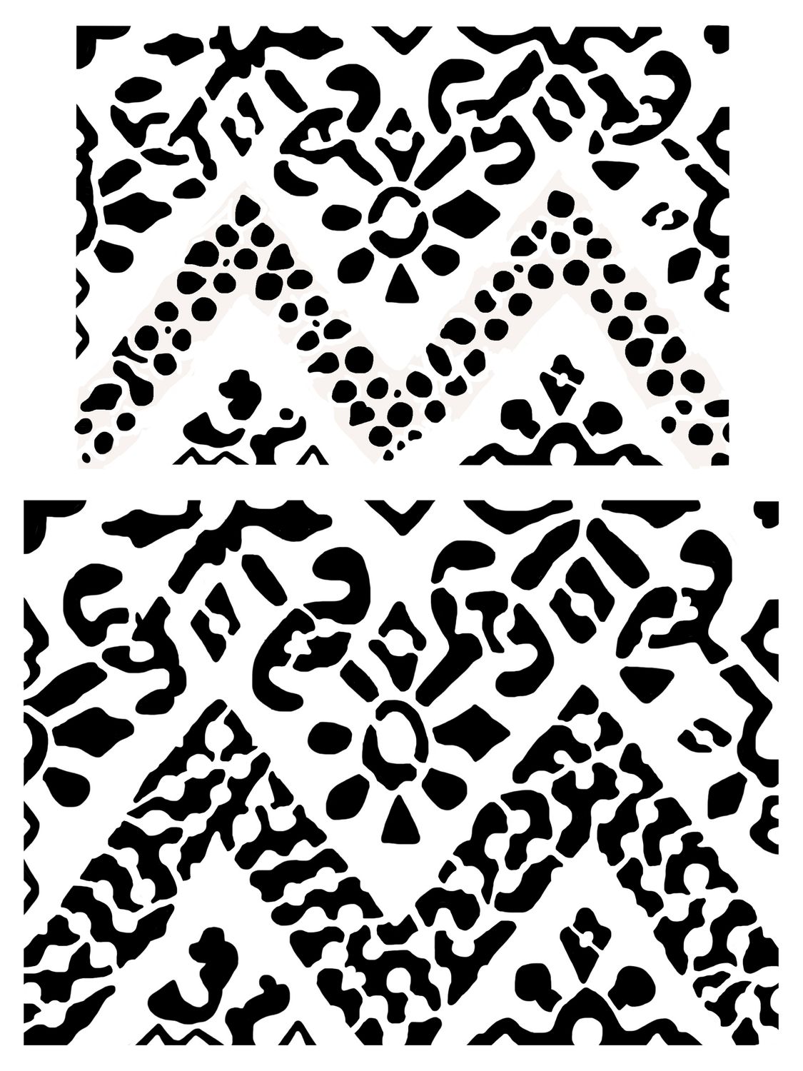 Tribal Elements Duo stencil 9x12