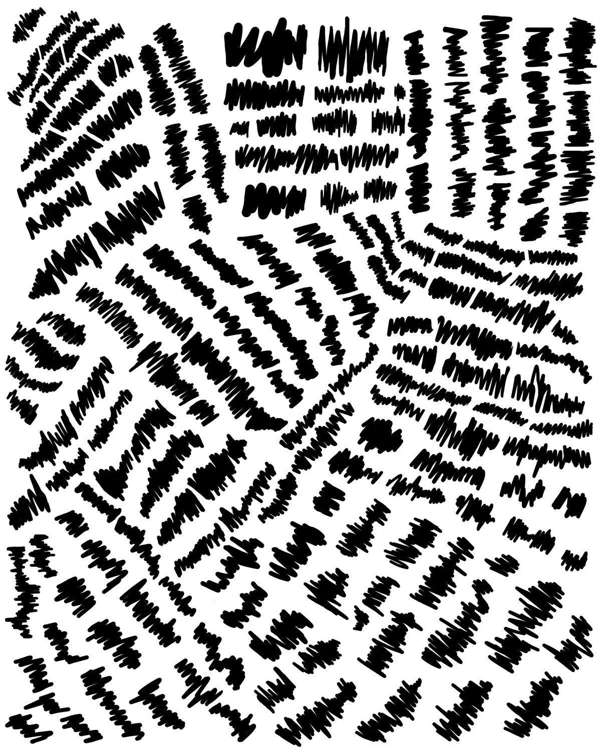 Scribbles stencil 8x10