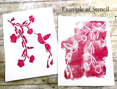 Hummingbird stencil 8x10