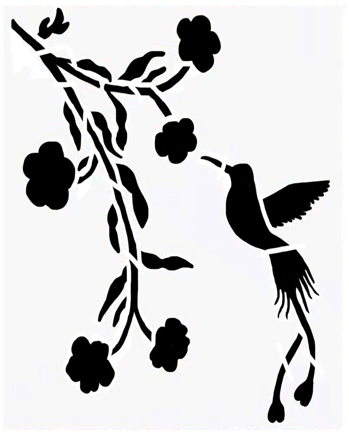 Hummingbird stencil 8x10