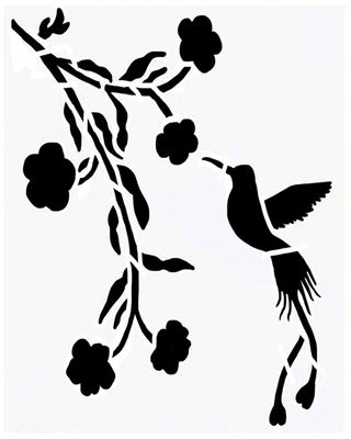 Hummingbird stencil 8x10