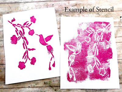 Hummingbird stencil 8x10