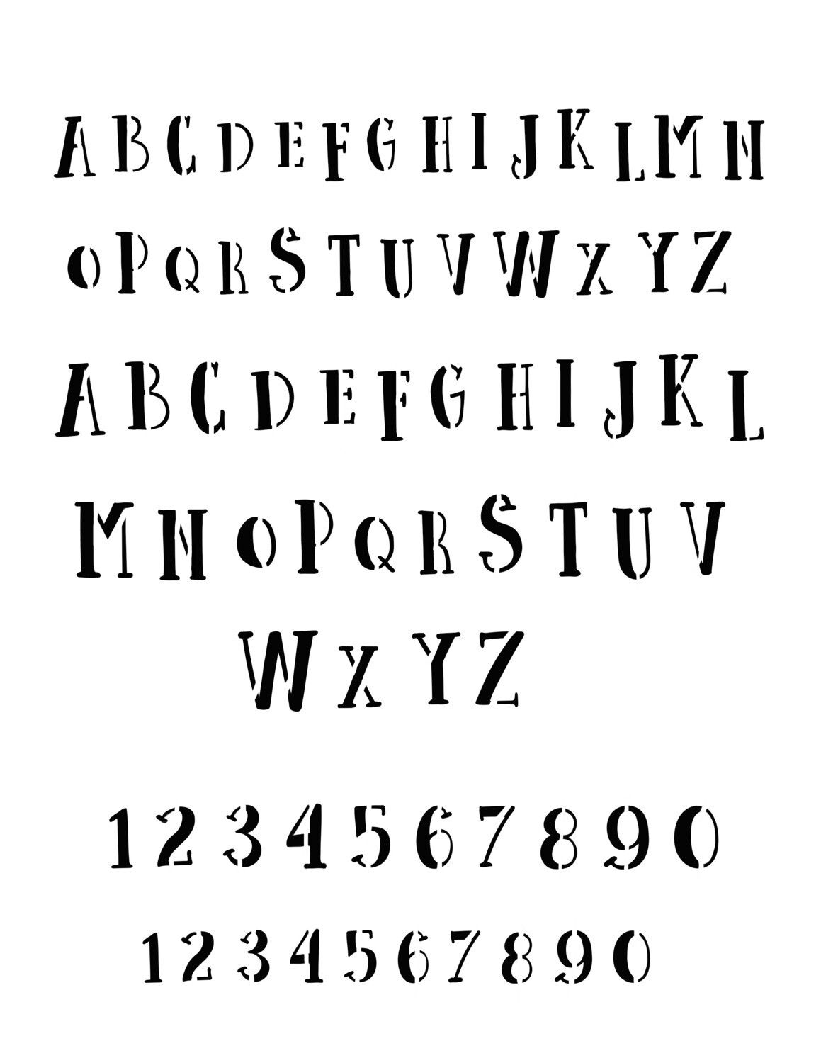 Whimsical Font 1 stencil 8x10