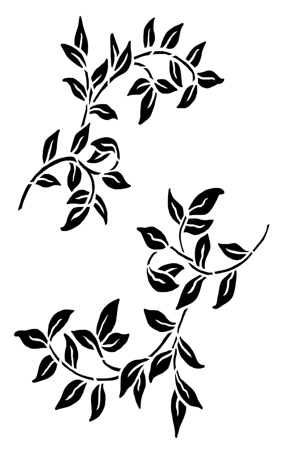 Branches 2 stencil 5x8
