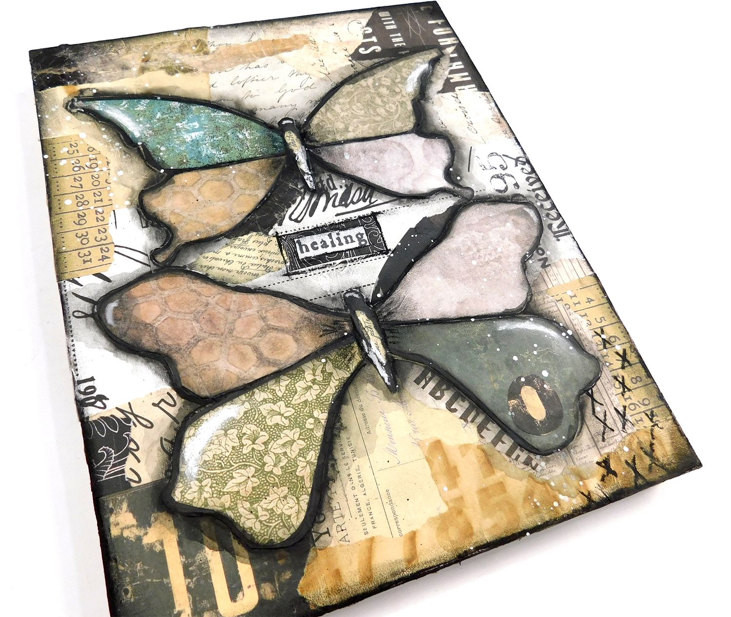 "Healing" butterfly mixed media 8x10 original
