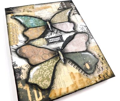 "Healing" butterfly mixed media 8x10 original