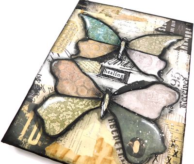 "Healing" butterfly mixed media 8x10 original