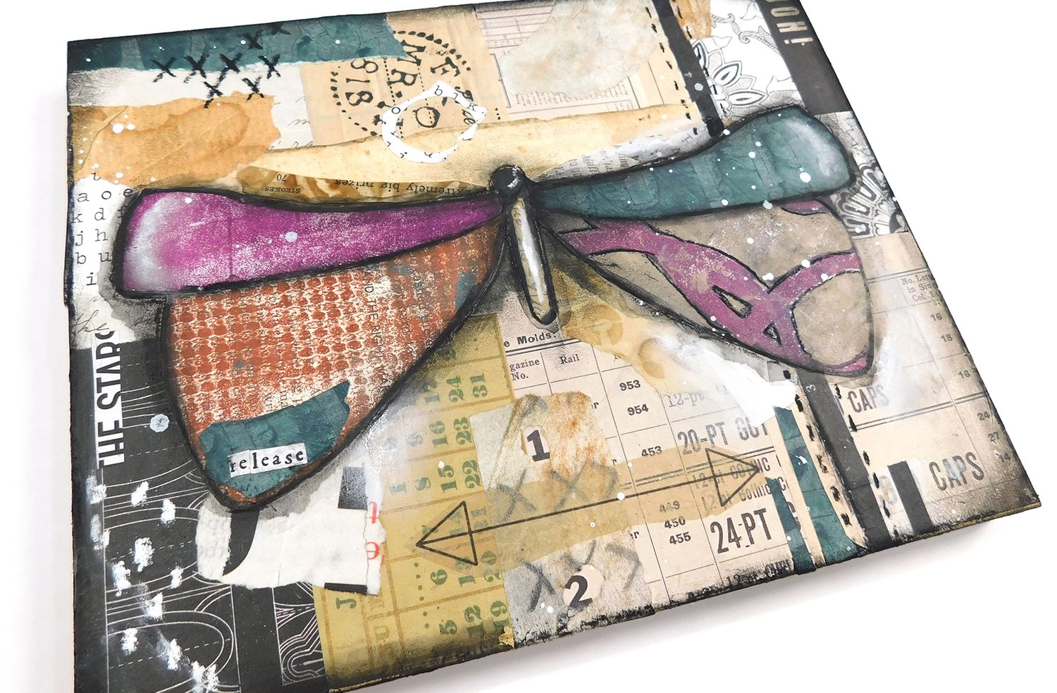 "Release" Butterfly mixed media 10x8 original