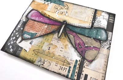 "Release" Butterfly mixed media 10x8 original