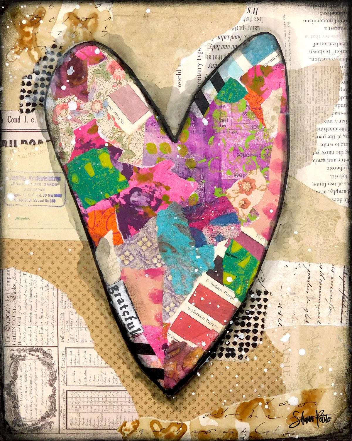 "Grateful" Heart Print to be Framed