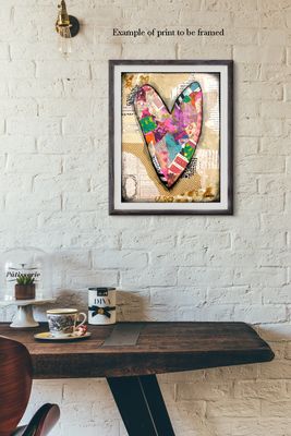 "Grateful" Heart Print to be Framed