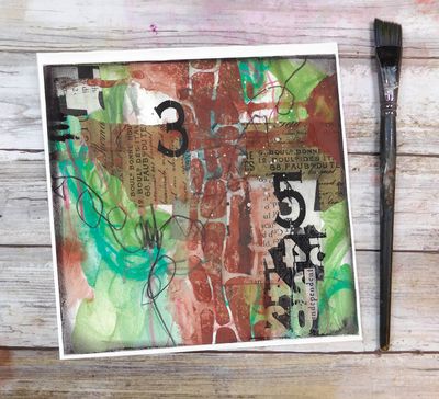 "Independent" abstract 8x8 mixed media original to be framed