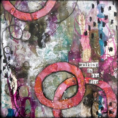 "Walking in the fire" abstract Print to be Framed