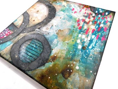 "Unfolding" abstract 8x8 mixed media original