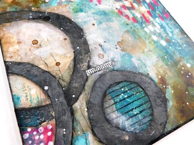 "Unfolding" abstract 8x8 mixed media original