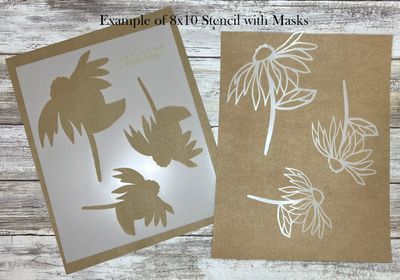 Molly's made Flowers masks stencil 8x10