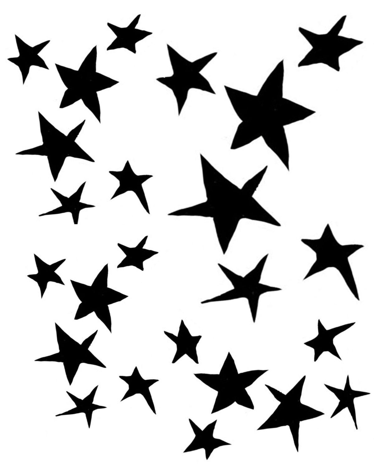 Molly Stars stencil 8x10
