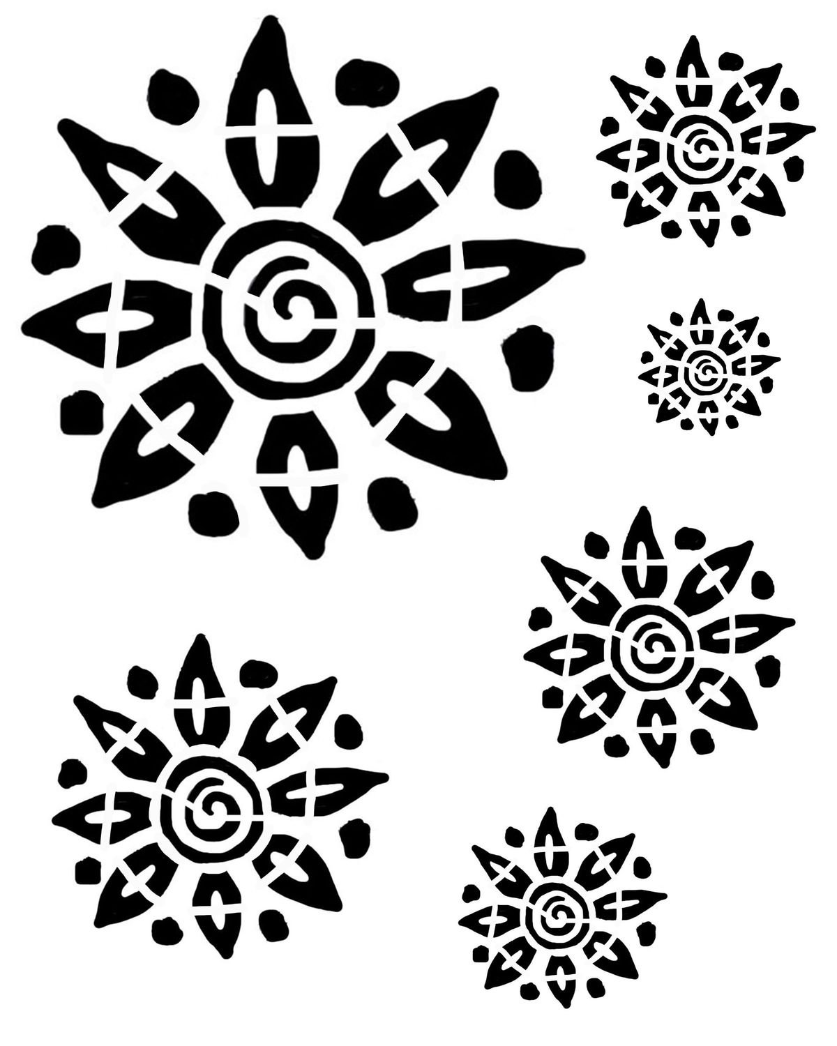 Molly Flower 3 stencil 8x10