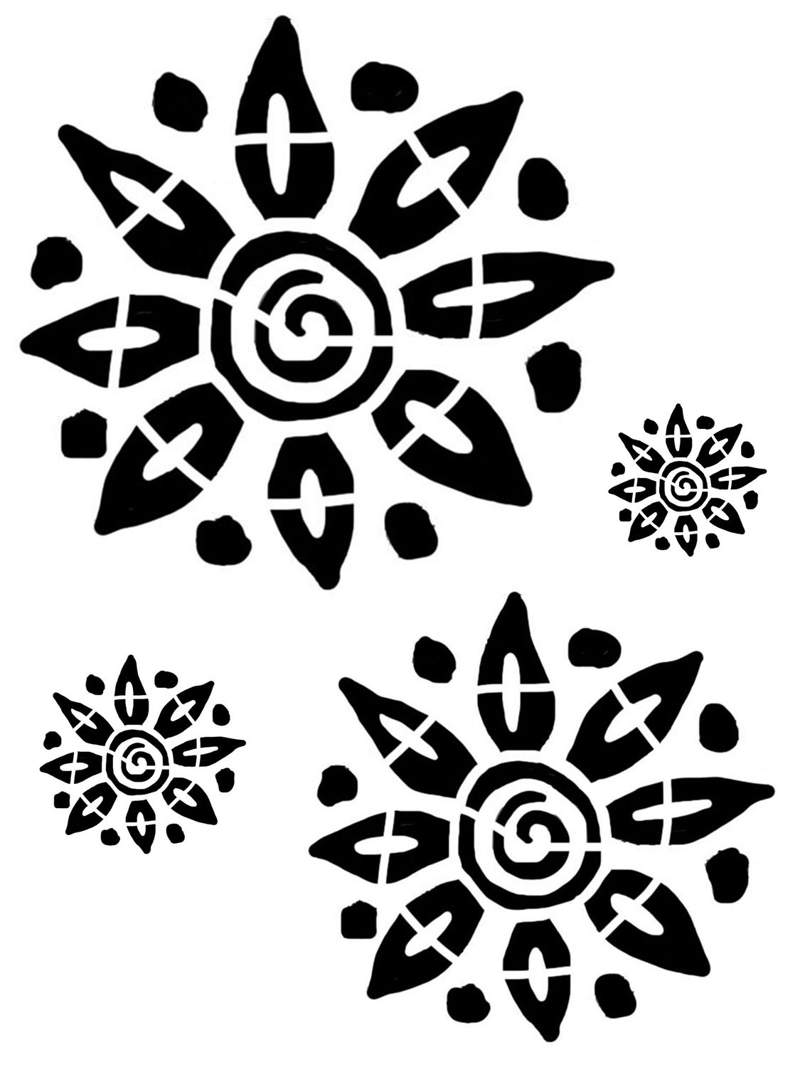 Molly's Flowers 3 stencil 9x12