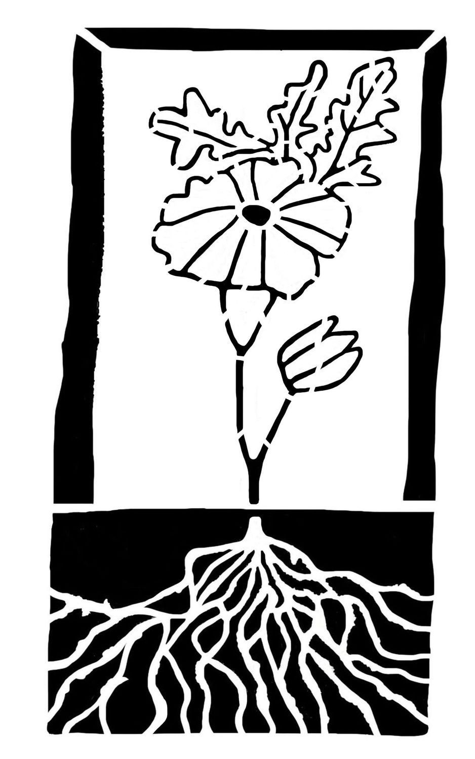 Molly's Flower 2 stencil 5x8
