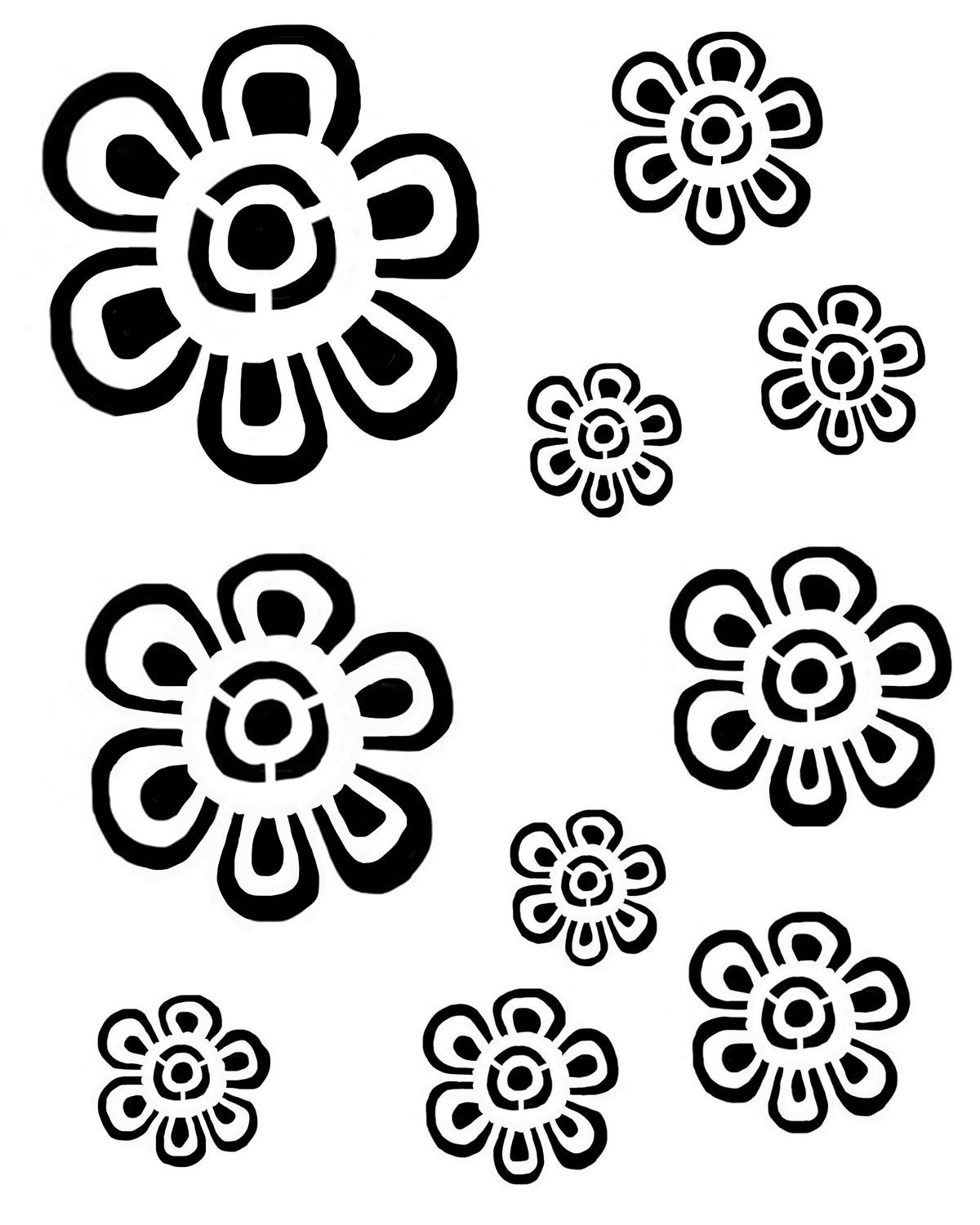 Molly Flowers 1 stencil 8x10