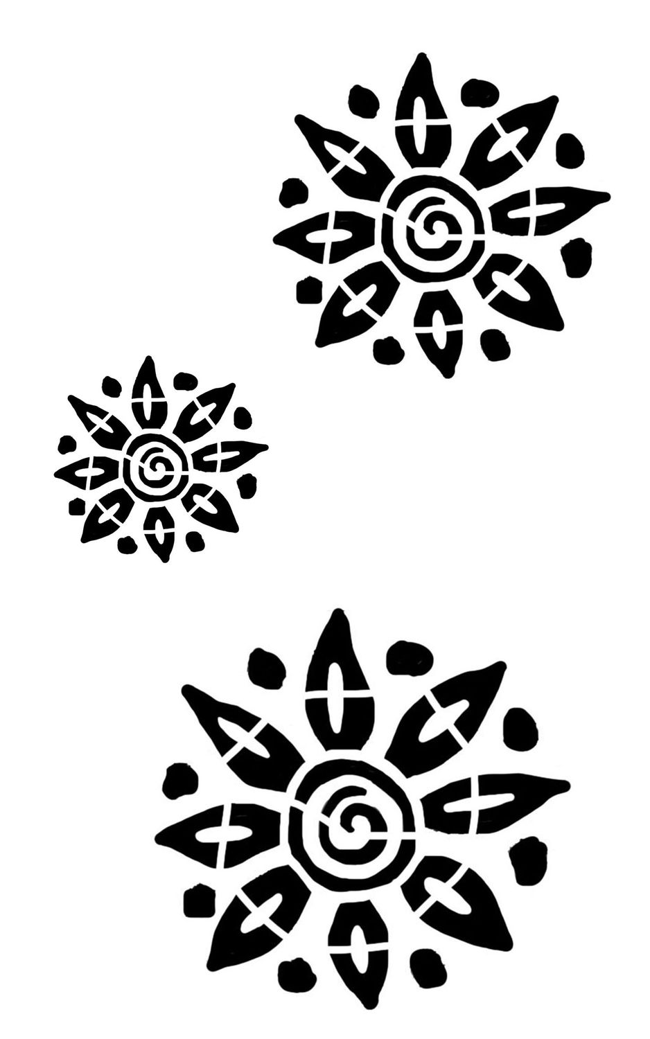 Molly's Flower 3 stencil 5x8
