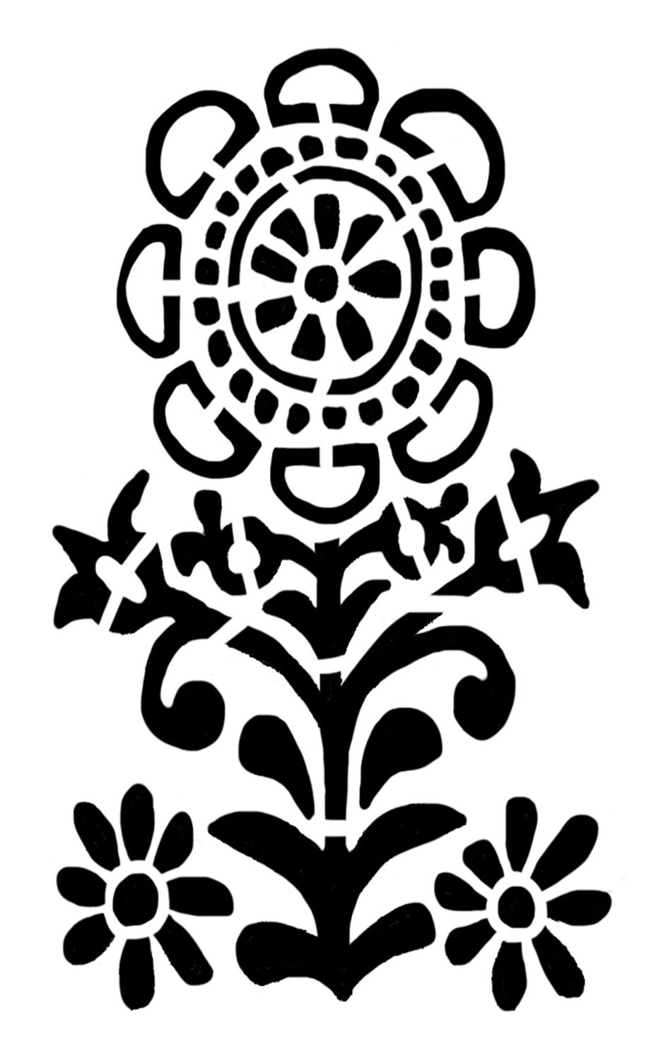 Molly's Postcard Flower stencil 5x8