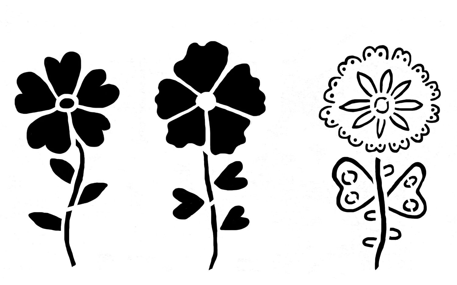 Random Flowers 2 stencil 5x8