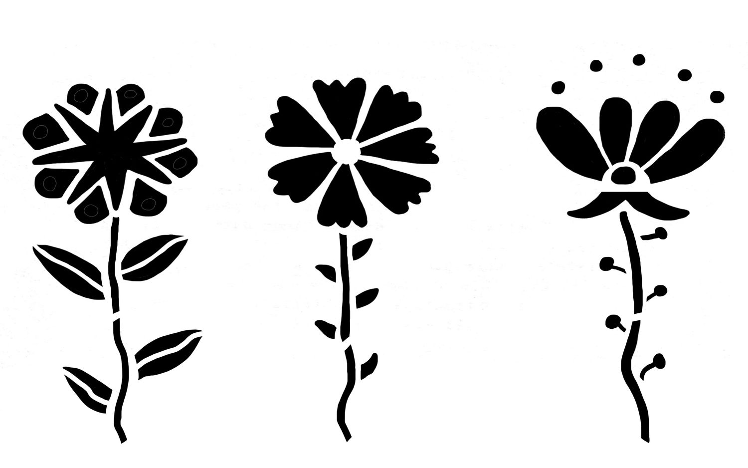 Random Flowers 1 stencil 5x8