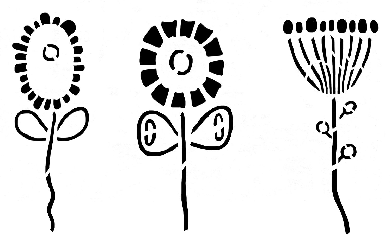 Random Flowers 3 stencil 5x8
