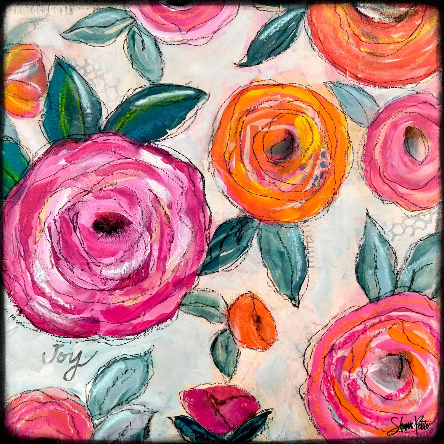 "Joy" floral Print to be Framed