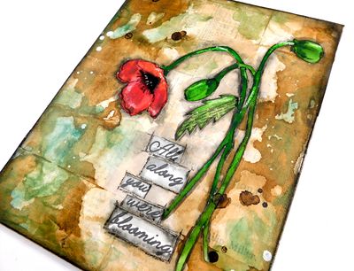"All along you were blooming" mixed media floral 8x10 original canvas