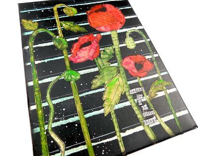 "Finding joy in the little things" mixed media floral 9x12 original canvas