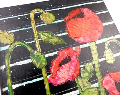 "Finding joy in the little things" mixed media floral 9x12 original canvas