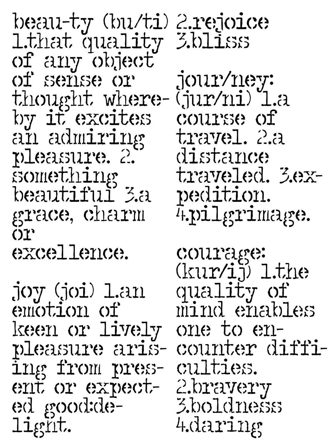 Dictonary Page stencil 9x12