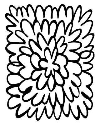 Scribble Flower stencil 8x10