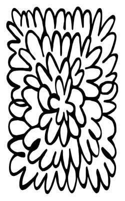 Scribble Flower mask stencil 5x8
