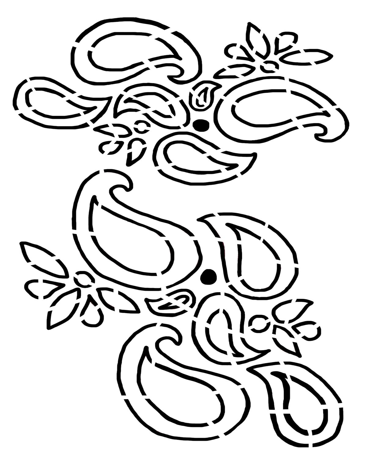 Paisley 6 stencil 8x10